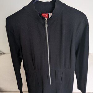 Liz & Co., Liz Claiborne Black Knit Jumpsuit with Silver Zipper